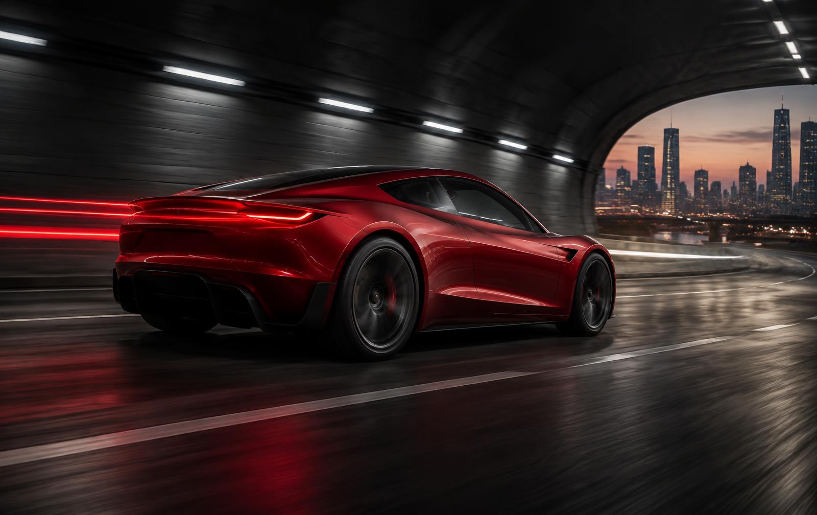 Tesla Roadster electric supercar demonstrating high-speed performance